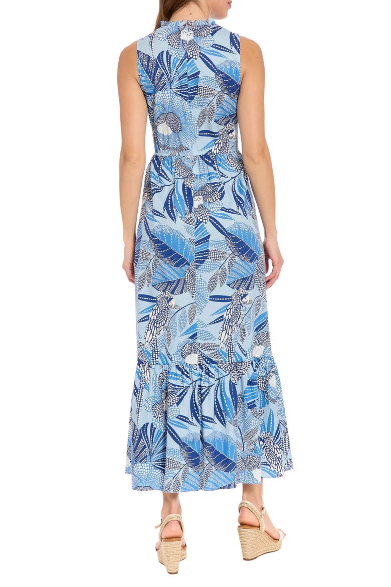 Ruffle Sleeveless Stretch Cotton Maxi Dress, Alternate, color, LIGHT BLUE/ BLUE