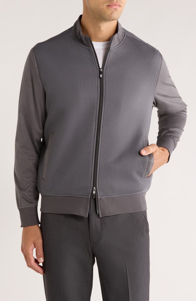 Robert Barakett Curtin Full Zip Jacket, Alternate, color, Smoke
