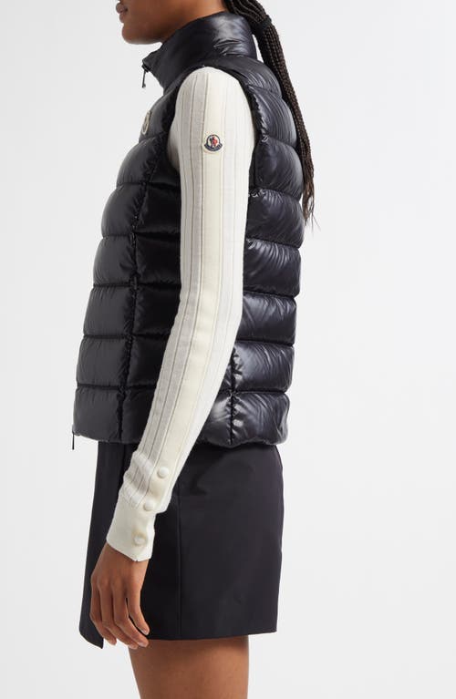 Moncler Ghany Mock Neck Down Puffer Vest In Black