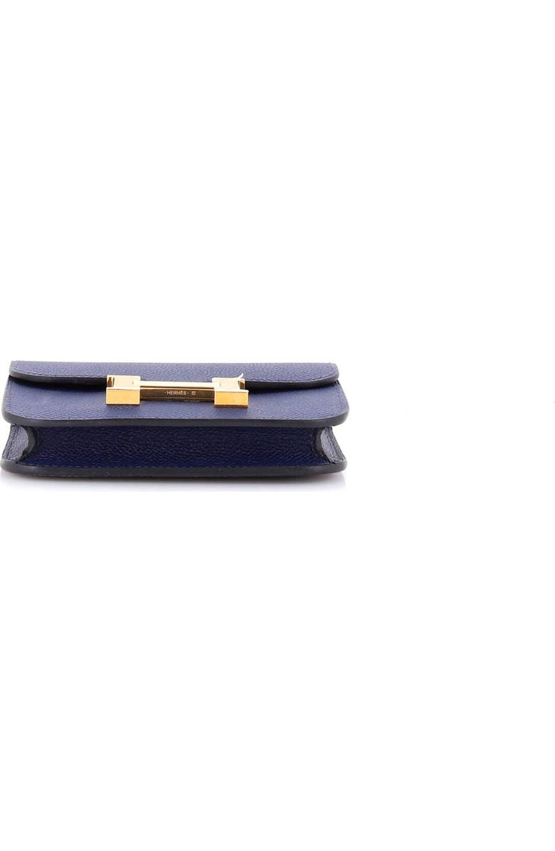 Pre-Owned Hermes Constance Slim Wallet Epsom, Alternate, color, Bleu Navy