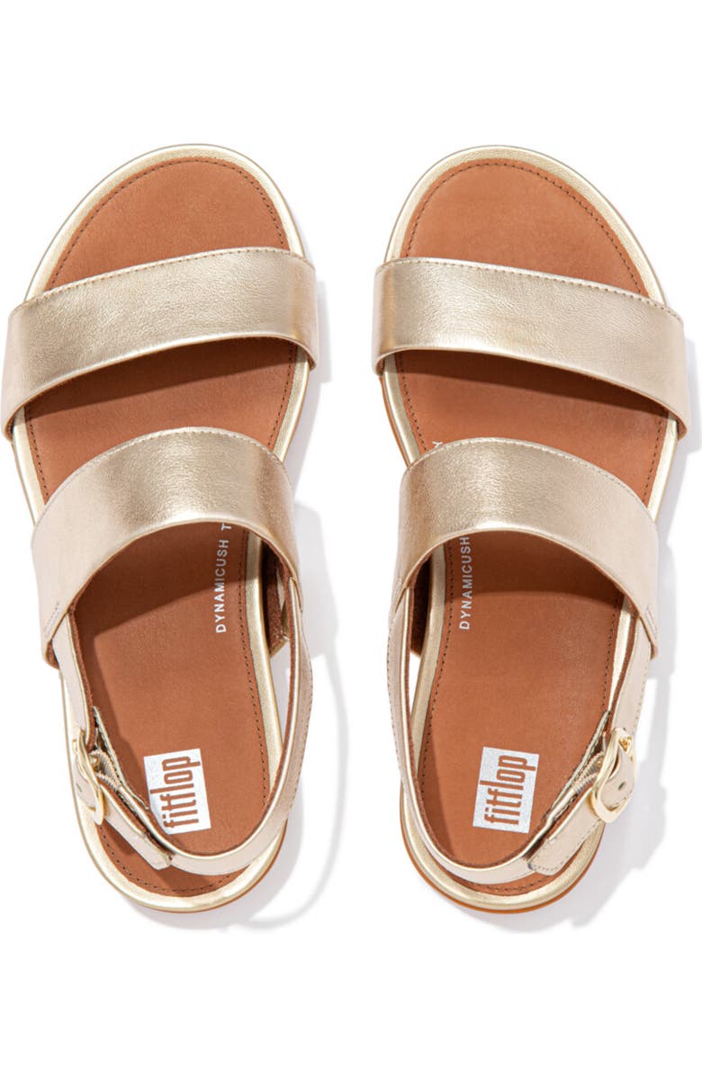 FitFlop Gracie Leather Back Strap Sandals, Alternate, color, Platino