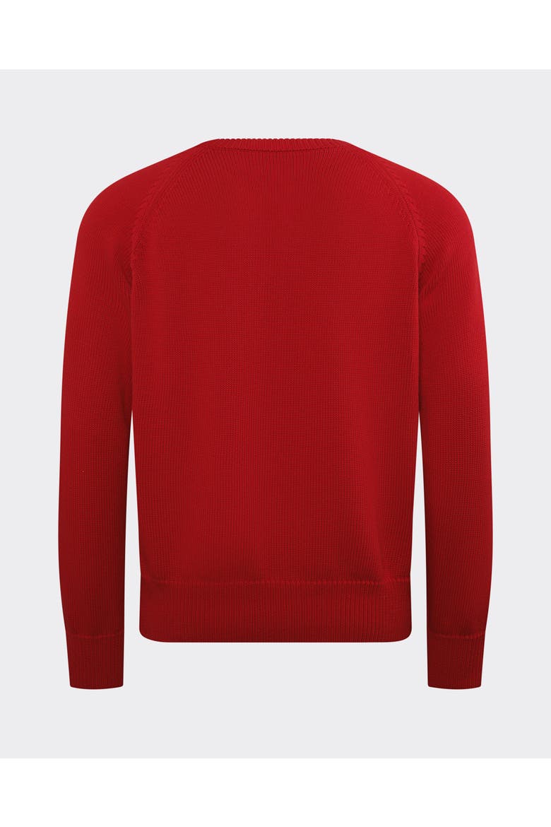 Cotton Cableknit Sweater, Alternate, color, Red