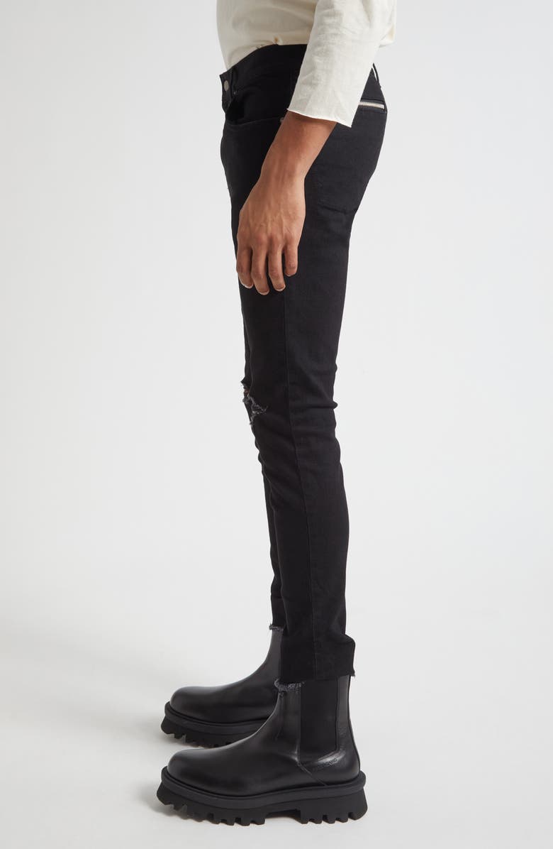 Undercover Ripped Stretch Cotton Jeans, Alternate, color, Black