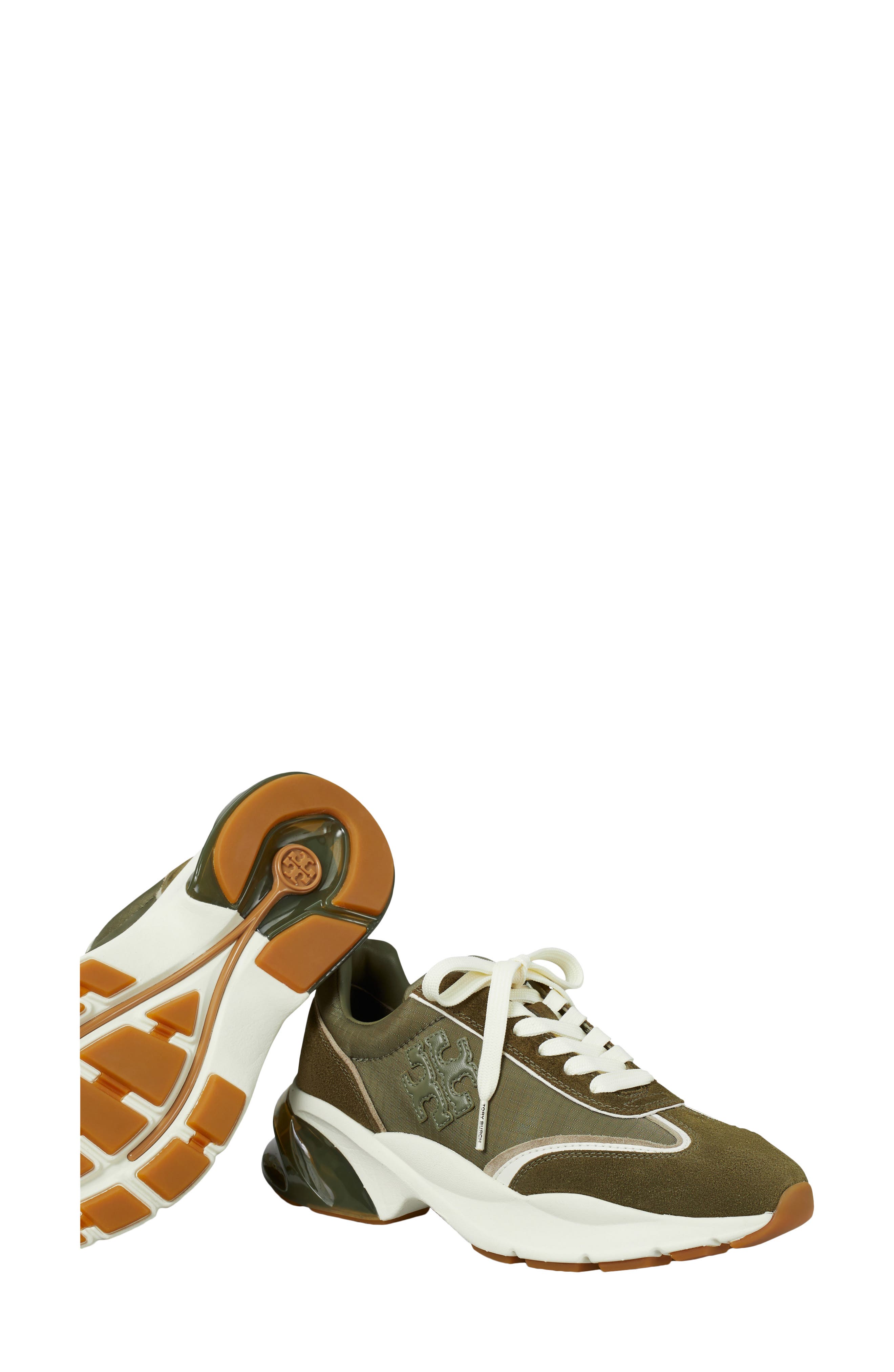 Tory Burch Good Luck Bubble Trainer Sneaker, Alternate, color, Dark Olive / Dark Olive/ Aneto