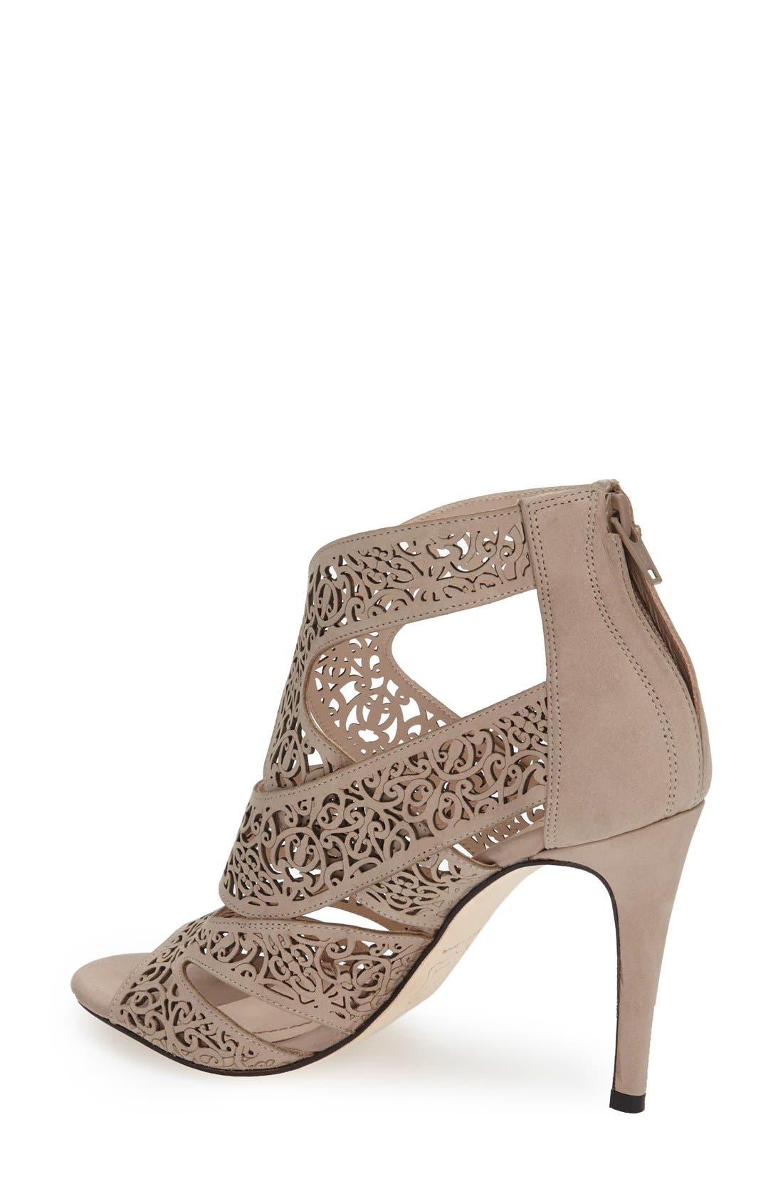 'Mallorca' Laser Cutout Sandal, Alternate, color, TAUPE LEATHER