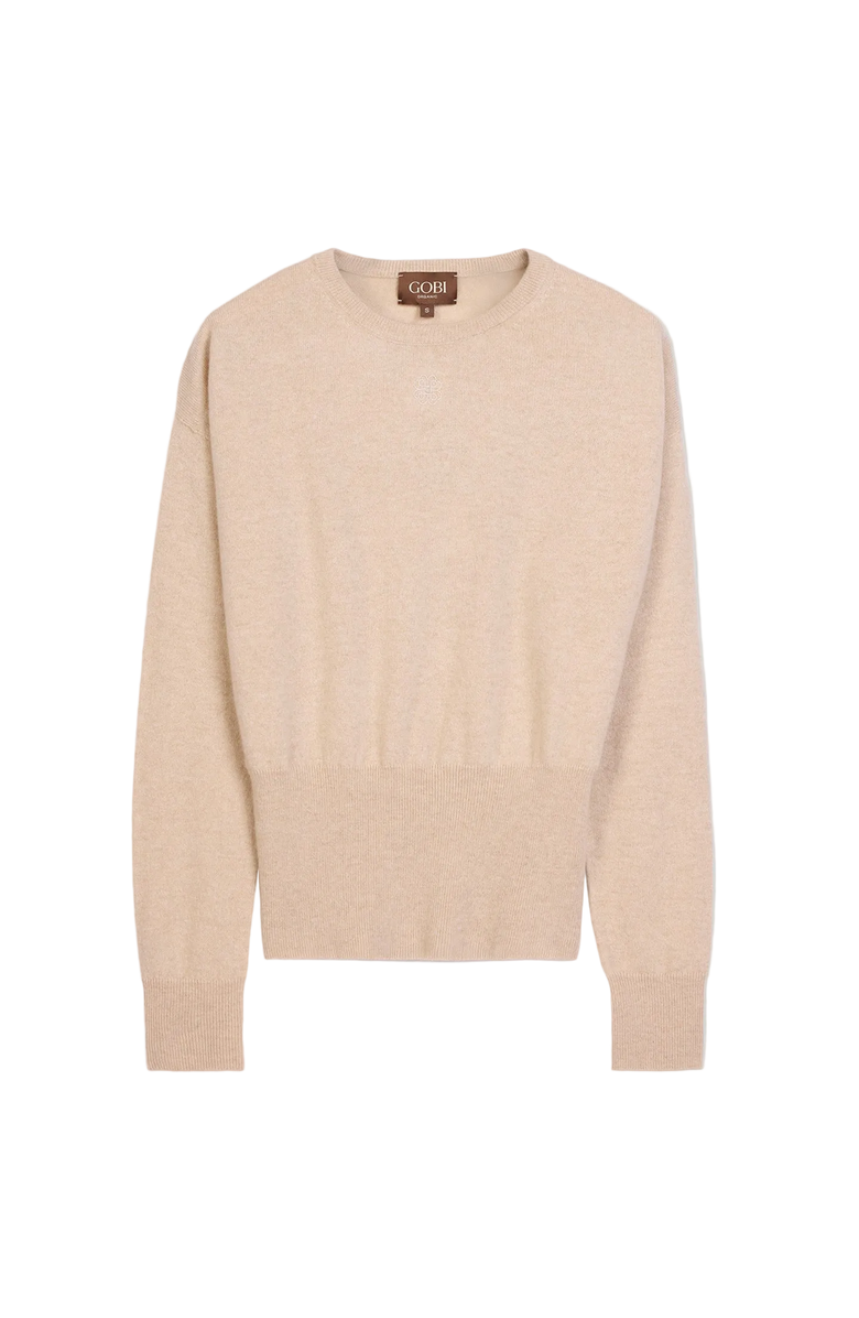 Gobi Cashmere Cashmere Cinched-Waist Sweater, Main, color, Beige