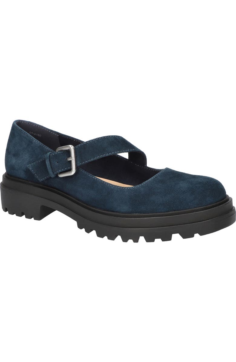 Bella Vita Britt Mary Jane Loafer, Main, color, Navy Kidsuede Leather