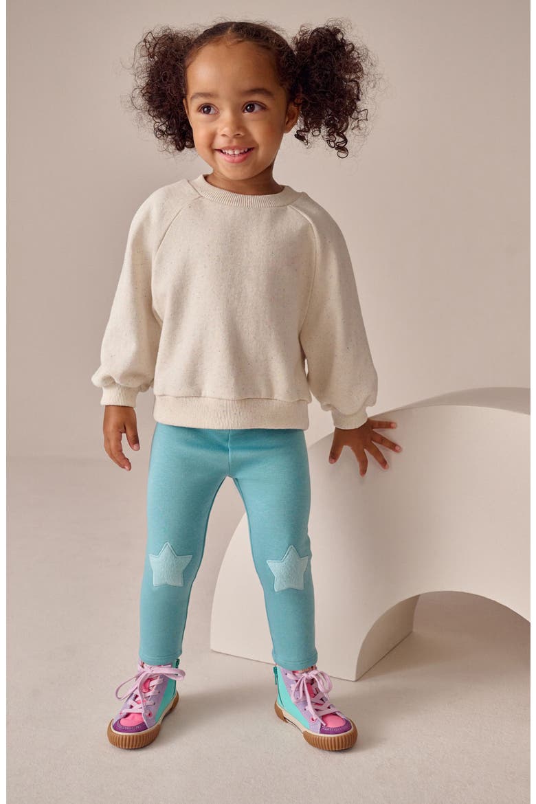 Kids' Cozy Star Knee Patch Leggings, Alternate, color, BLUE
