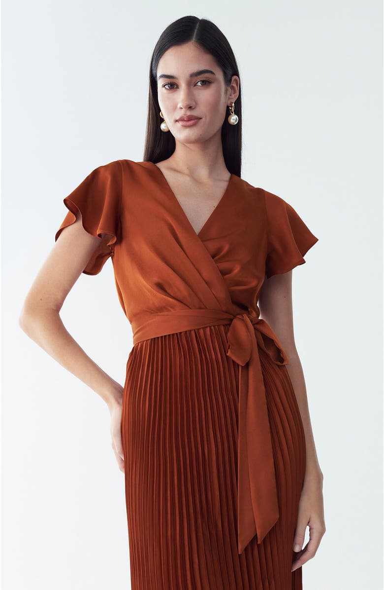 WILLA Faye Midi Dress, Alternate, color, Copper