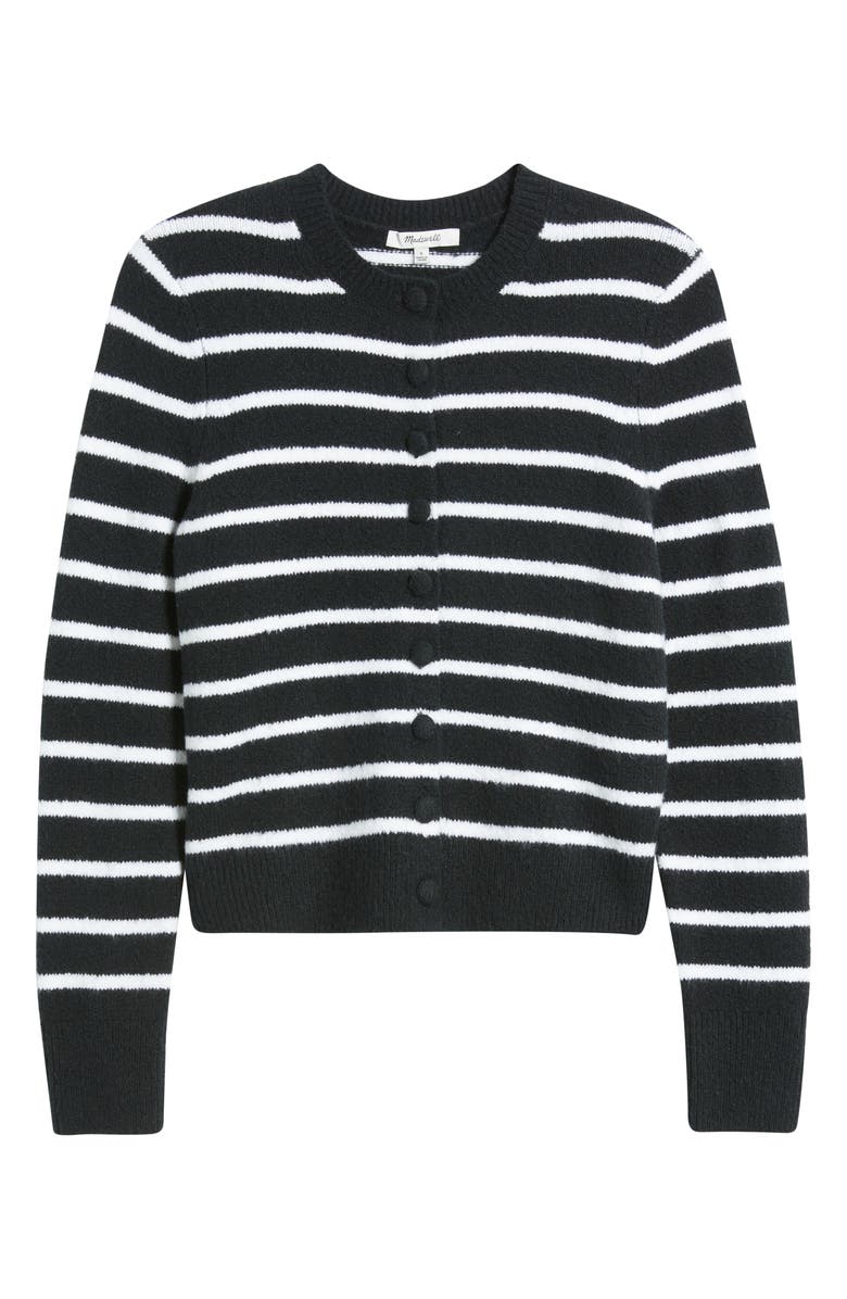 Madewell Kensington Cardigan, Alternate, color, White And Black Stri
