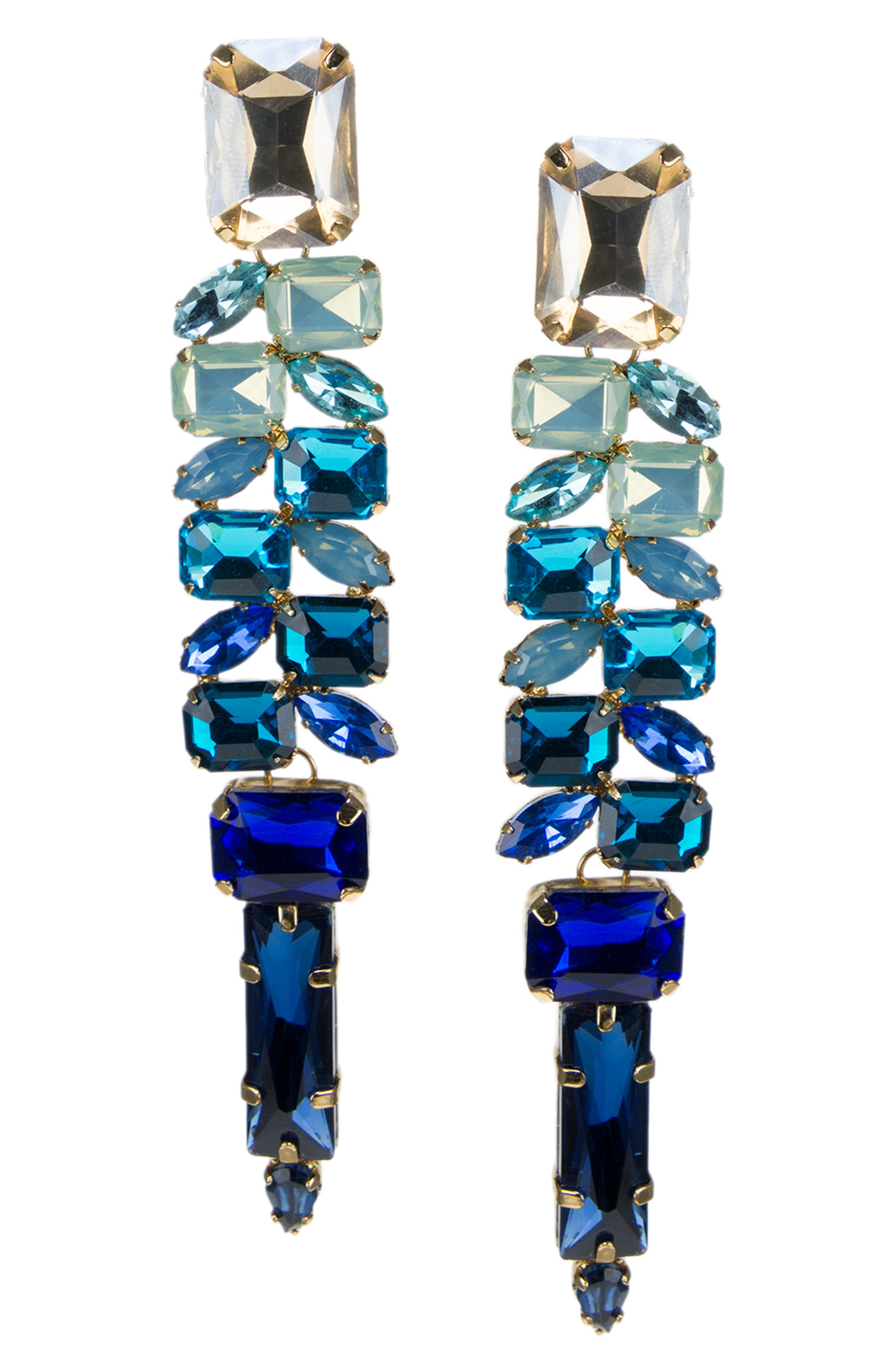 JARDIN Ombré Crystal Statement Drop Earrings