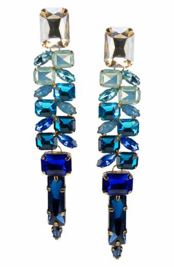 JARDIN Ombré Crystal Statement Drop Earrings