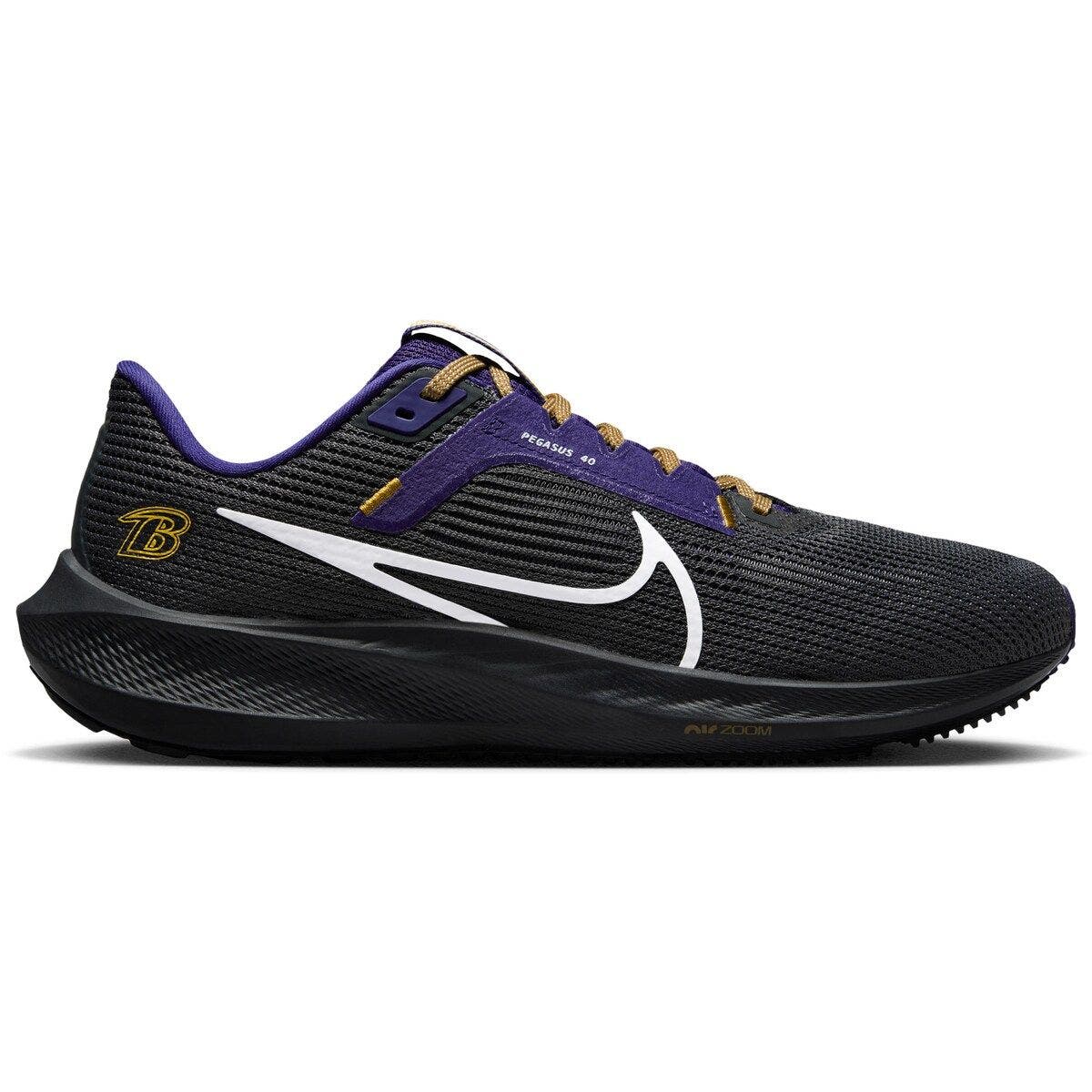 Nike Unisex Nike  Anthracite Baltimore Ravens Zoom Pegasus 40 Running Shoe, Main, color, 