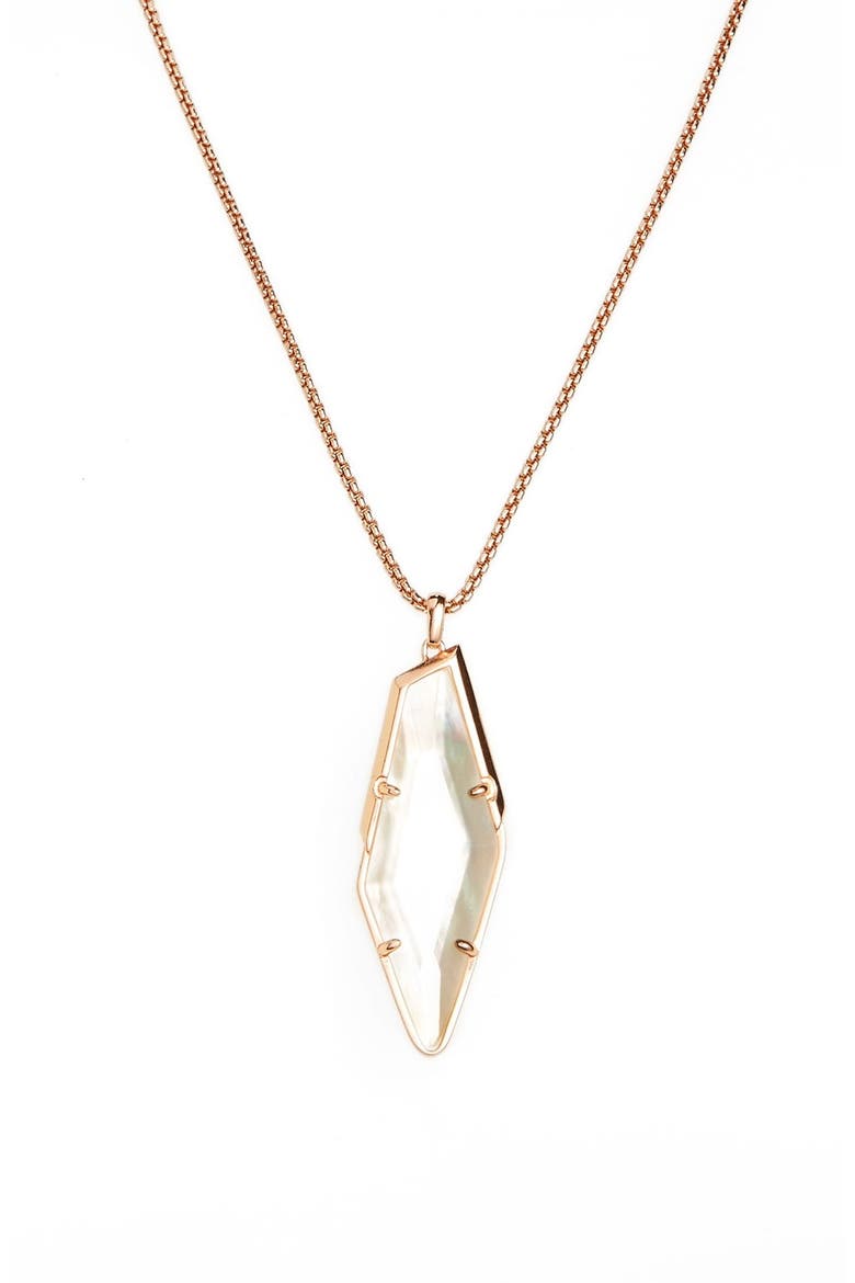 'Beatrice' Pendant Necklace, Main, color, IVORY MOP/ ROSE GOLD