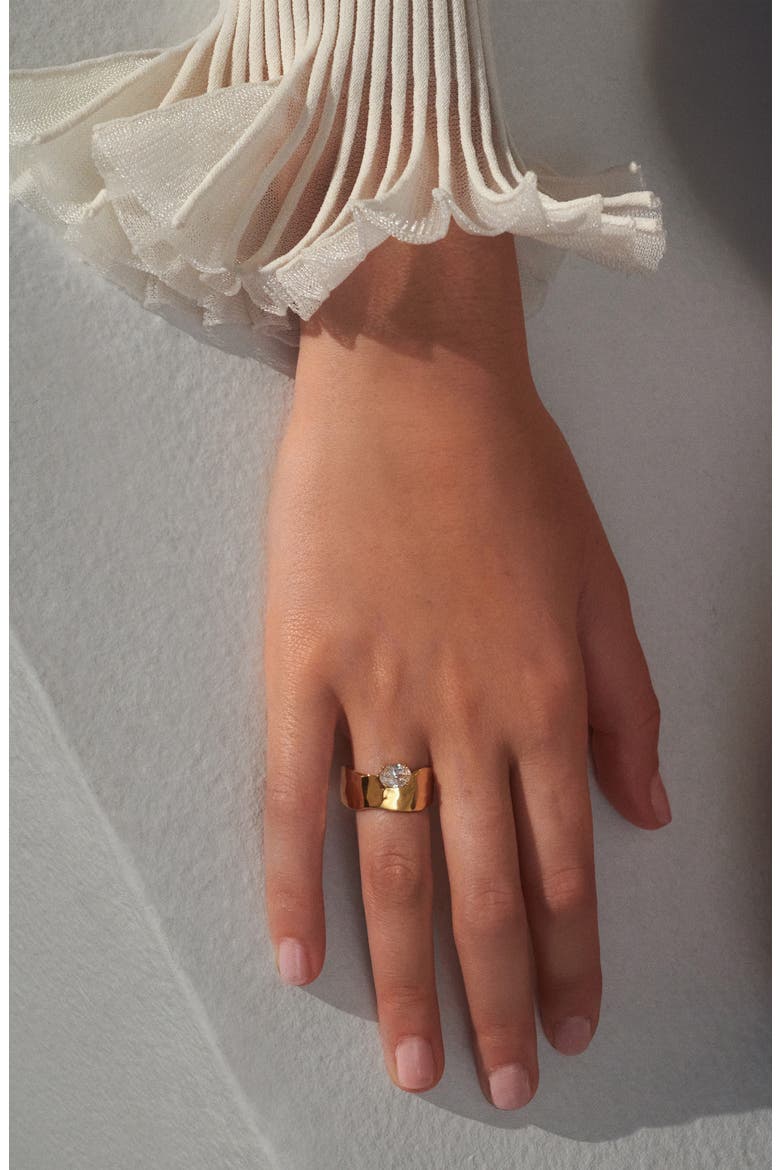 Cubic Zirconia Drift Ring, Alternate, color, GOLD