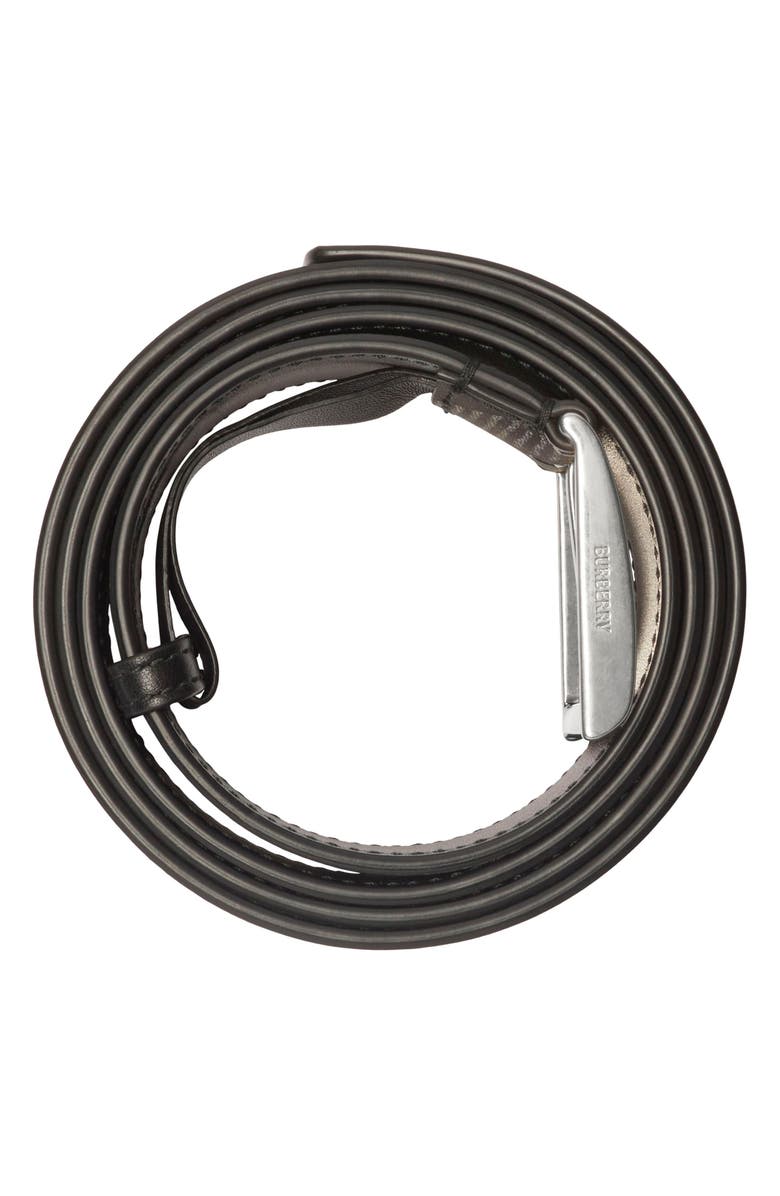 Burberry Shield Buckle Check Belt, Alternate, color, 