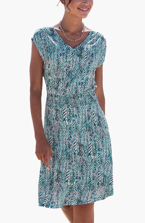 Women's Smocked Waist Printed Dress