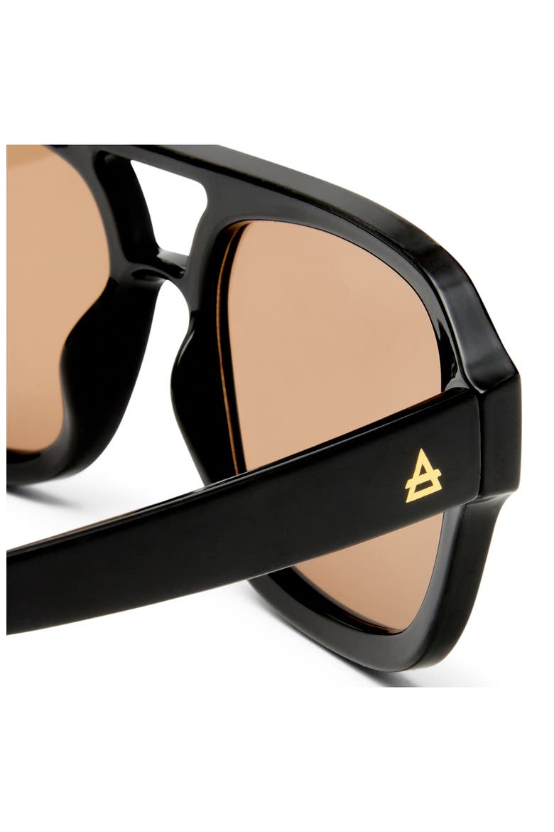 Aquarius 55mm Gradient Aviator Sunglasses, Alternate, color, BLACK / TAN TINT