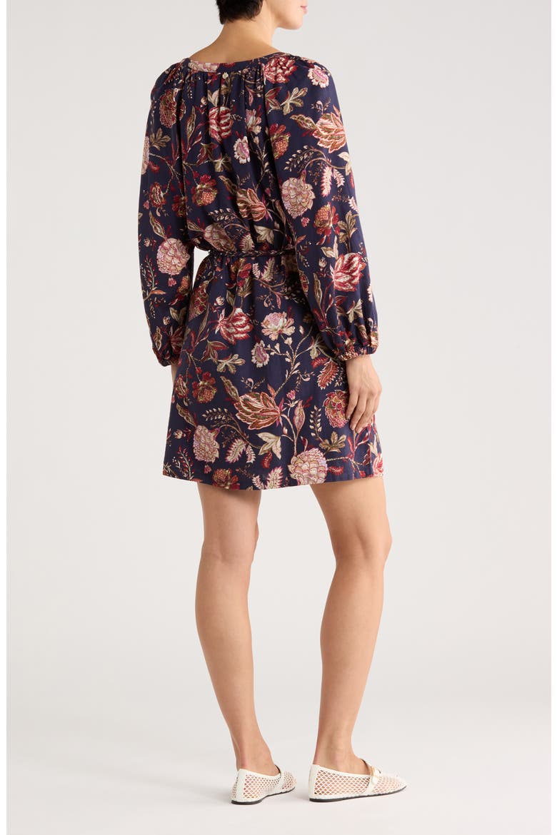 Exquisite Blooms Long Sleeve Dress, Alternate, color, COASTLINE