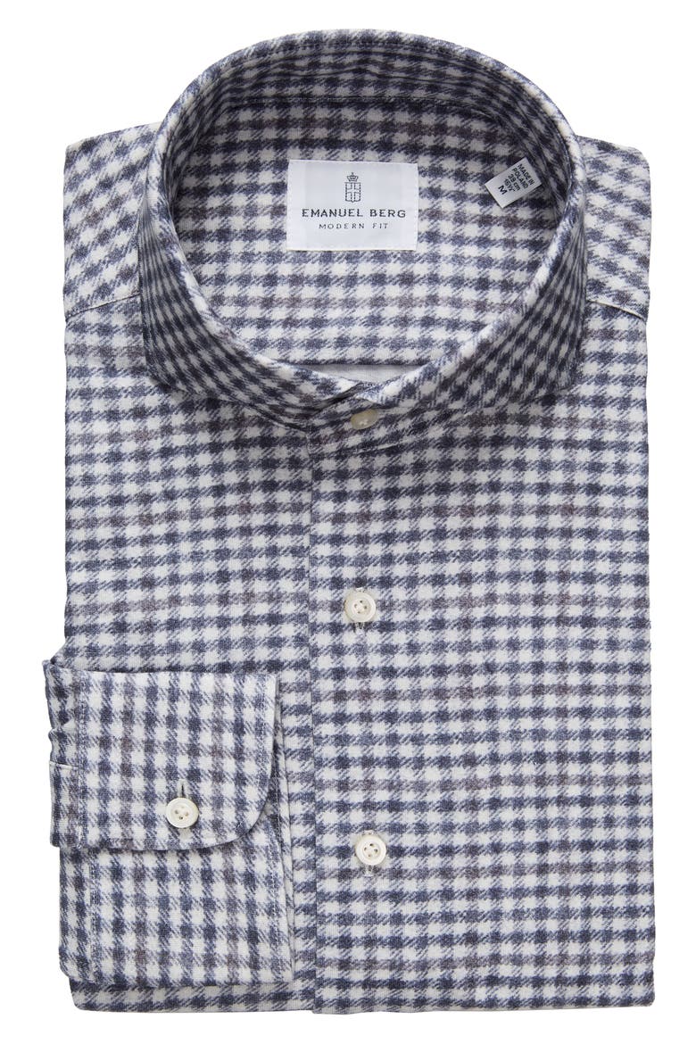 Check Modern Fit 4Flex Knit Shirt, Main, color, MEDIUM BLUE