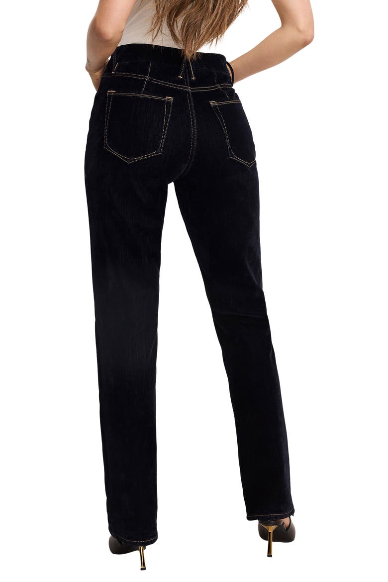 Good Icon Straight Leg Velvet Jeans, Alternate, color, INDIGO939