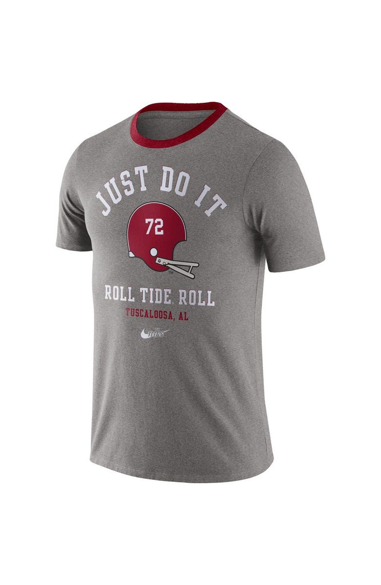 Nike Men's Nike Heathered Gray Alabama Crimson Tide Vault Helmet Tri-Blend T-Shirt, Alternate, color, 