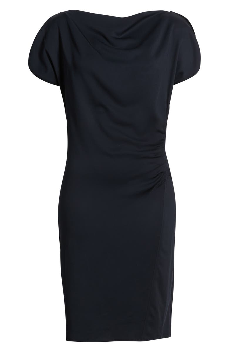 BOSS Devania Ruched Sheath Dress, Alternate, color, Sky Captain