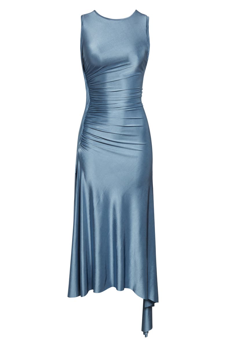 Victoria Beckham Twist Sleeveless Asymmetric Jersey Dress, Main, color, Stone