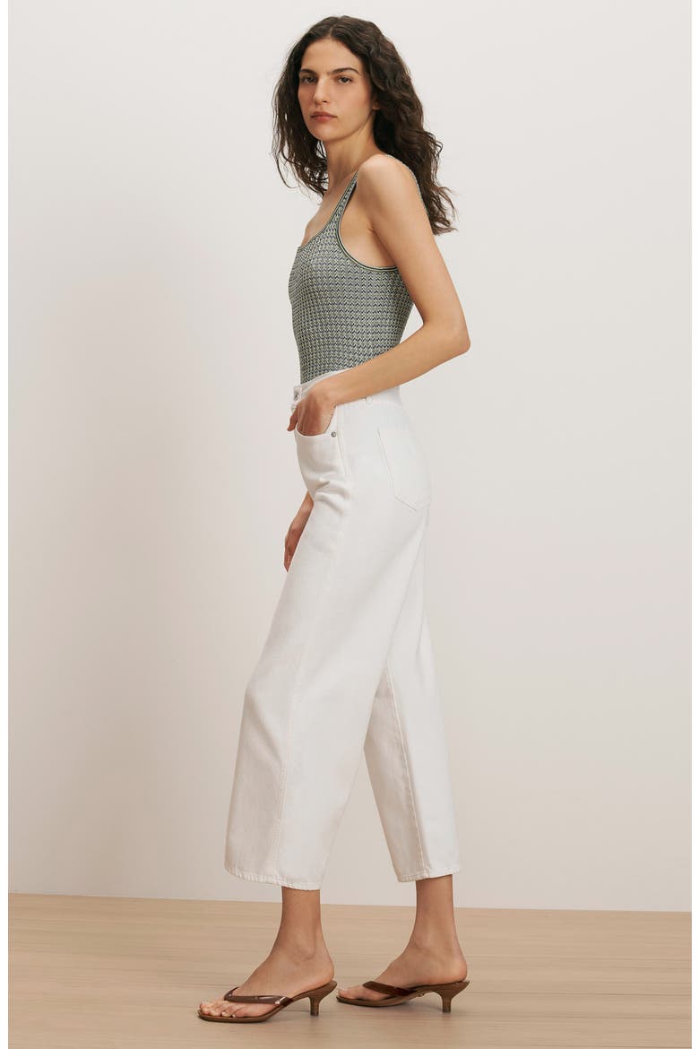 Taylor High Waist Ankle Wide Leg Jeans, Alternate, color, WHITE