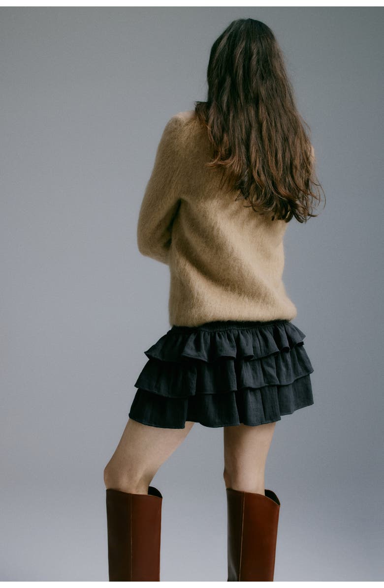 H&M Tiered Skort, Alternate, color, Washed Black