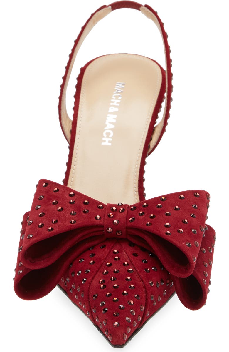 Mach & Mach Le Cadeau Bow Crystal Pointed Toe Slingback Pump, Alternate, color,