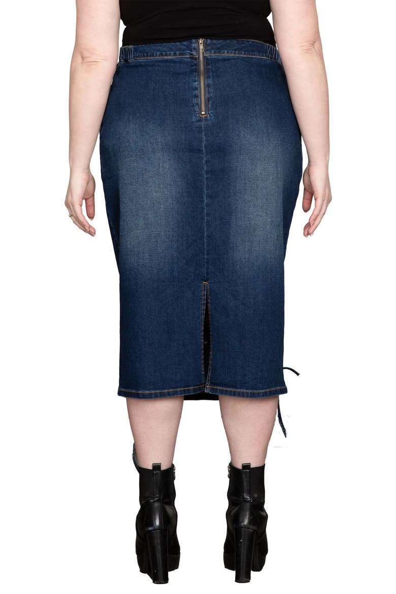 High Waist Denim Pencil Skirt, Alternate, color, BERMUDA