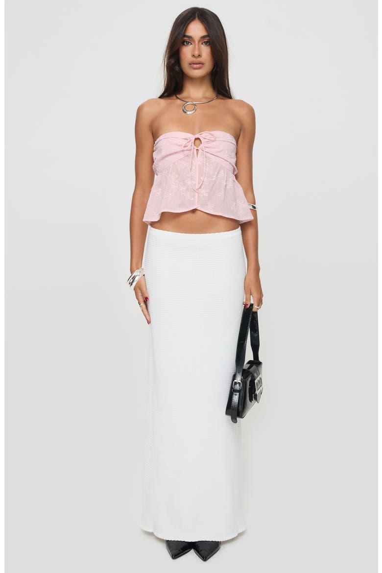 Rosenberg Strapless Jacquard Crop Top, Alternate, color, PINK