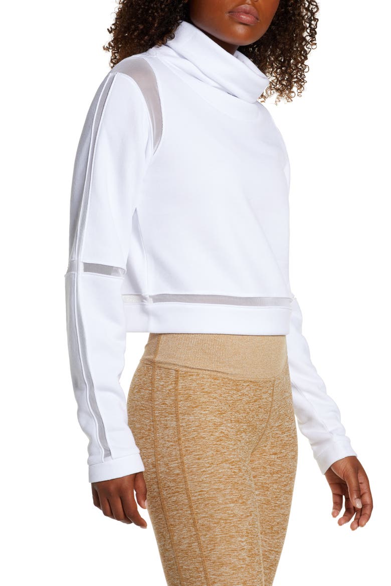 Advanced Funnel Neck Pullover, Alternate, color, WHITE