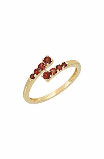 14k Gold Garnet Coil Ring