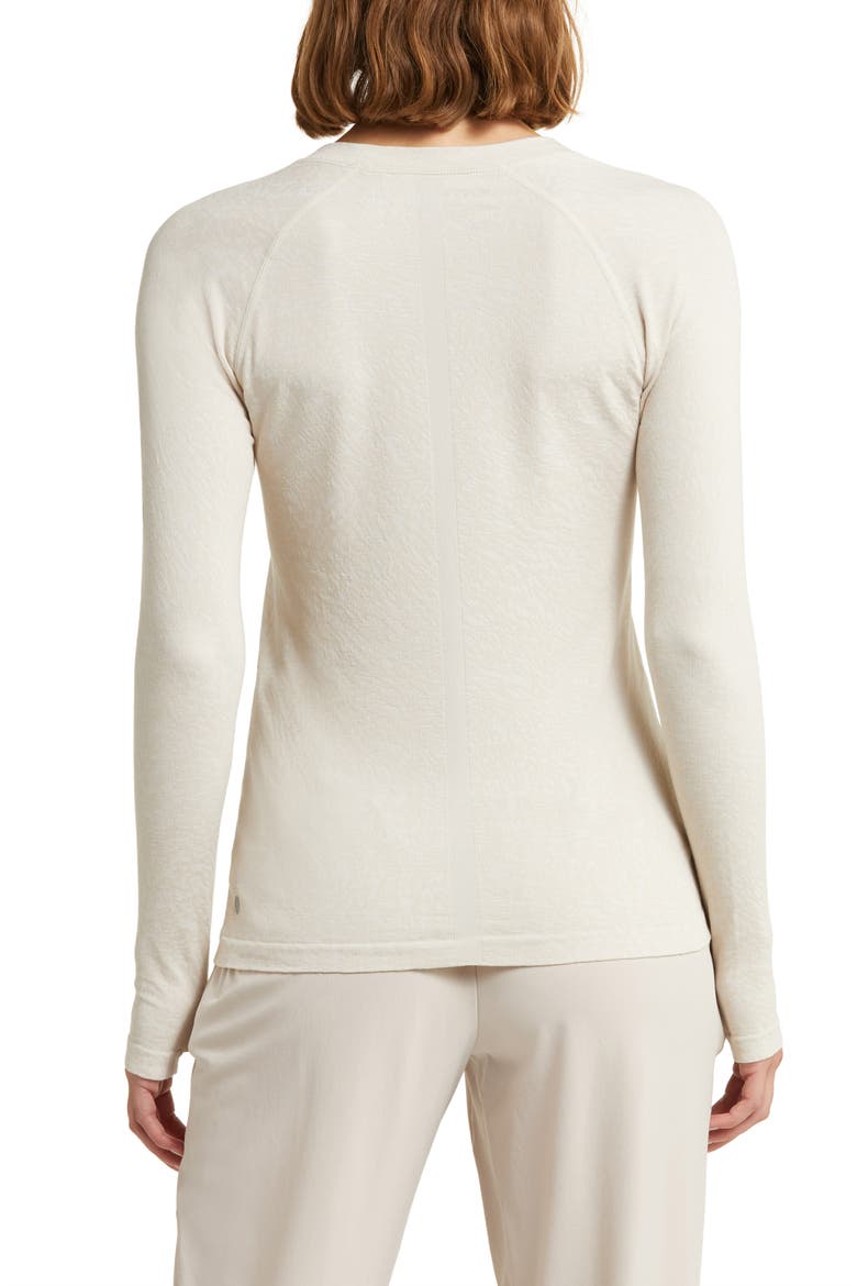 Seamless Jacquard Long Sleeve T-Shirt, Alternate, color, GREY PEBBLE CONTIGA SEAMLESS