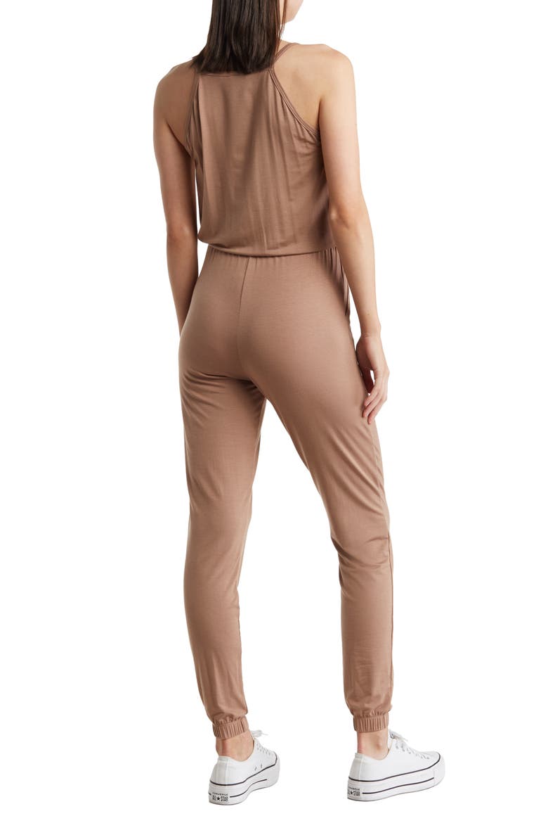 Sleeveless Drawstring Waist Jumpsuit, Alternate, color, SIENNA