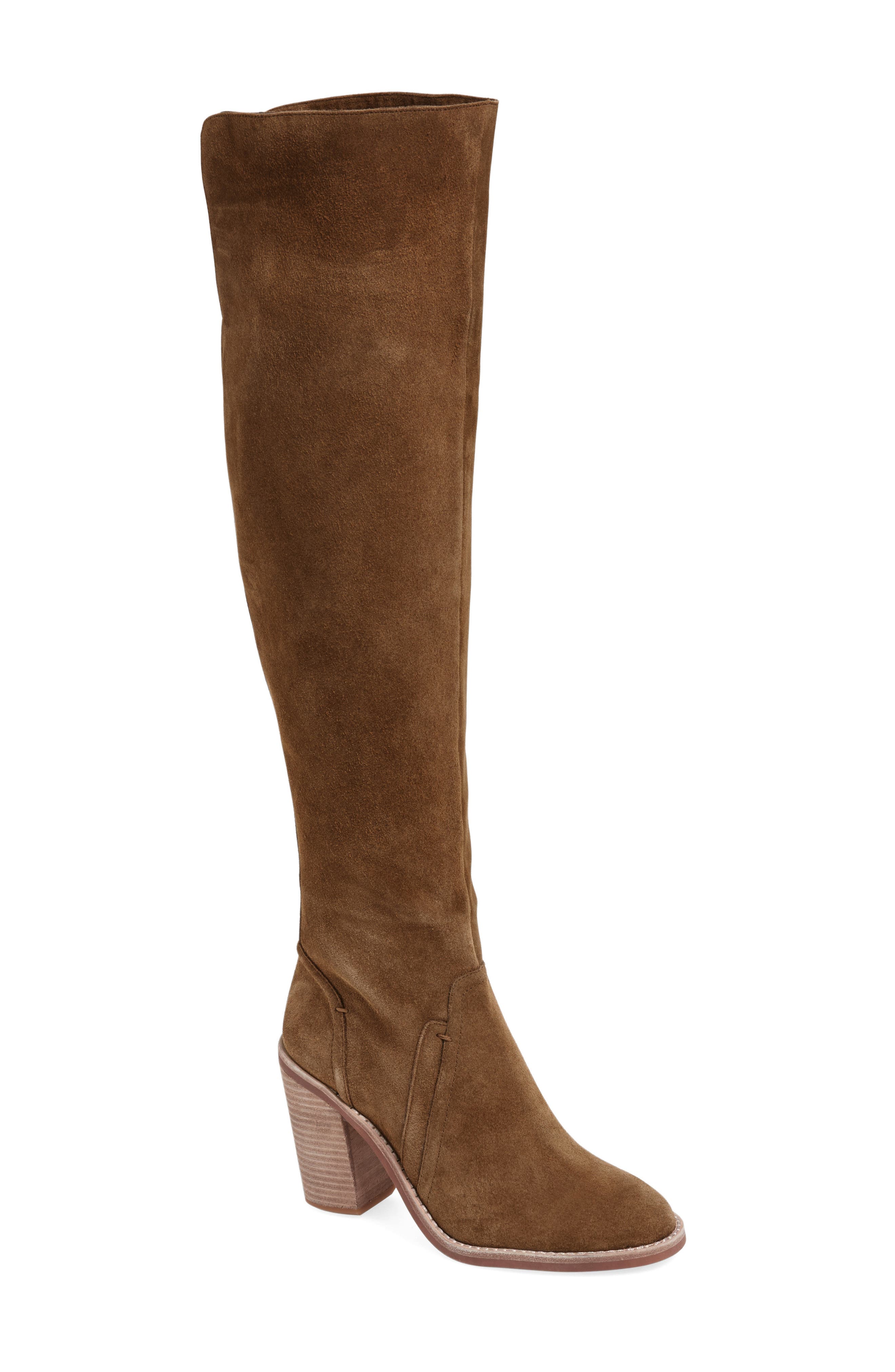 'Melaya' Over the Knee Boot (Nordstrom Exclusive), Main, color, BARK VERONA SUEDE