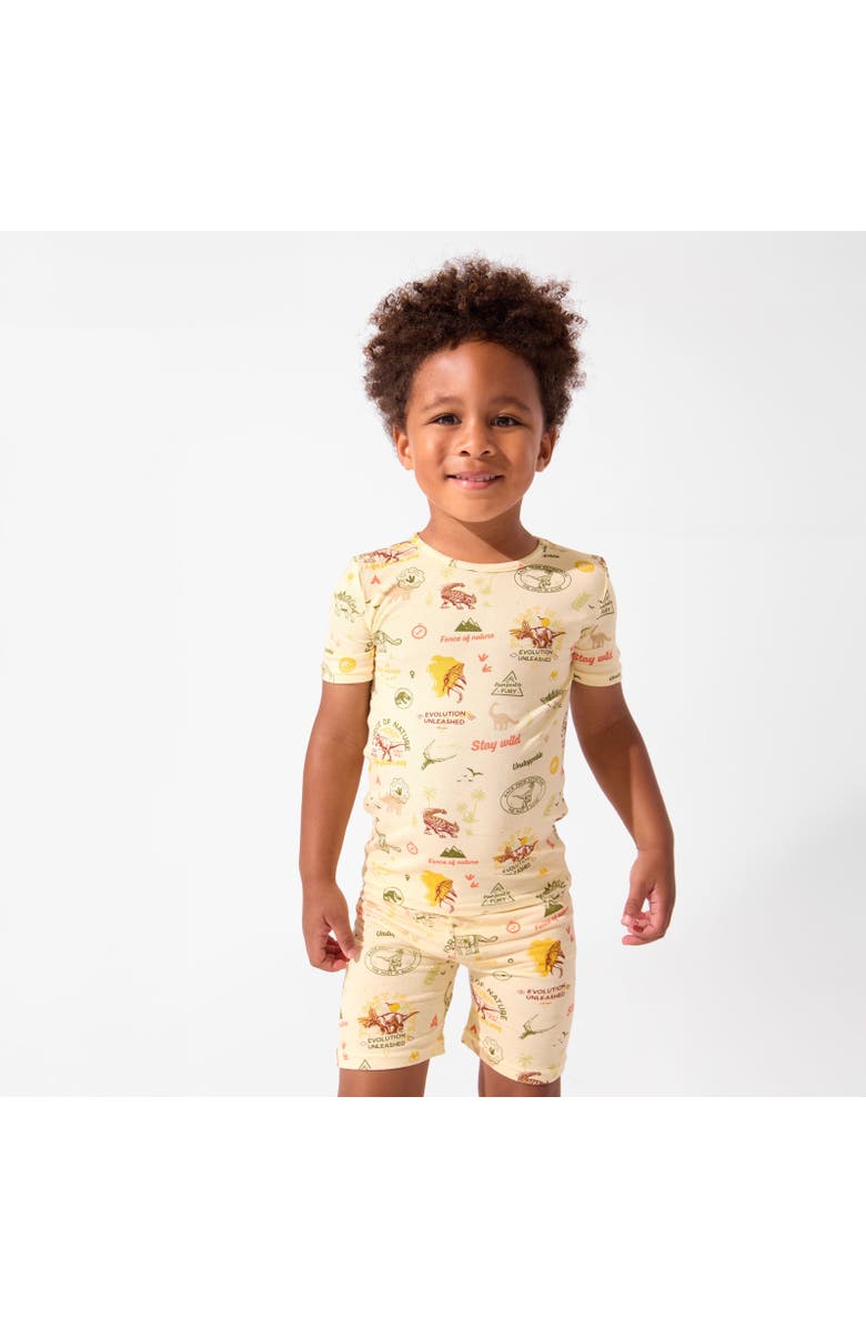 Bellabu Bear Jurassic Park Origins Kids 2-Piece Short Sleeve & Shorts Pajama Set, Alternate, color, Jurassic Park: Origins