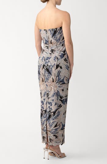 Meryl Strapless Sequin Gown
