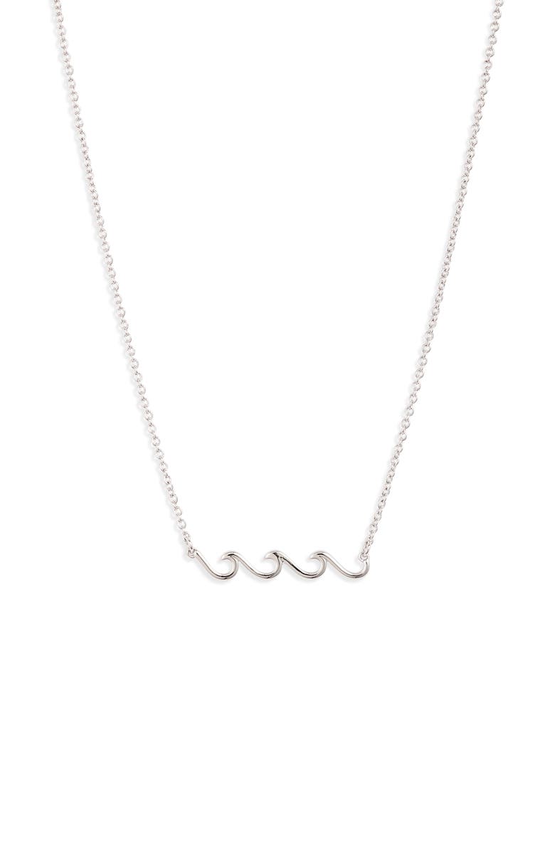 Pura Vida Delicate Wave Pendant Necklace, Main, color,