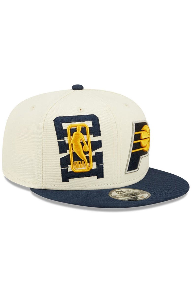 New Era Men's New Era Cream/Navy Indiana Pacers 2022 NBA Draft 9FIFTY Snapback Adjustable Hat, Alternate, color,