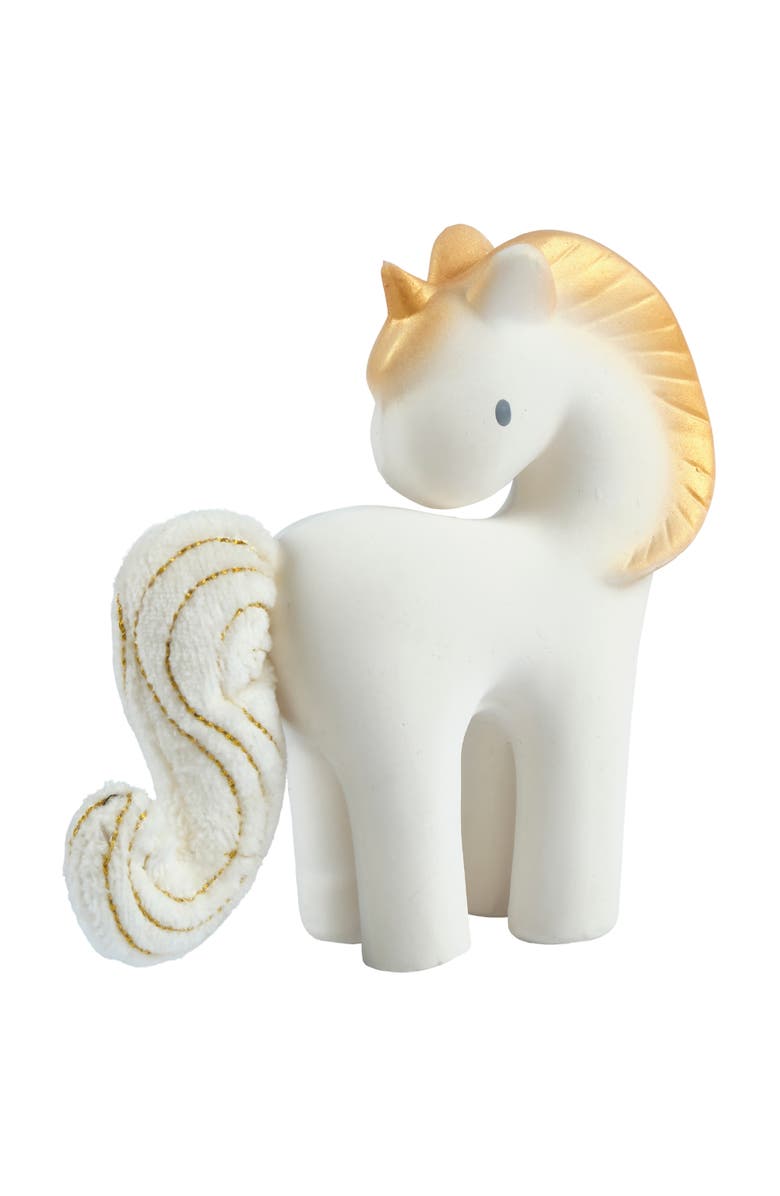 Tikiri Shining Stars Unicorn Organic Natural Rubber Rattle, Alternate, color, Multicolored