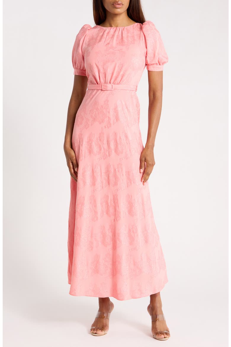 Pearl Puff Sleeve Maxi Dress, Main, color, ROSE