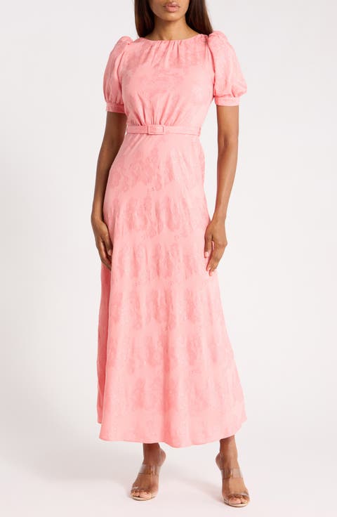 Pearl Puff Sleeve Maxi Dress