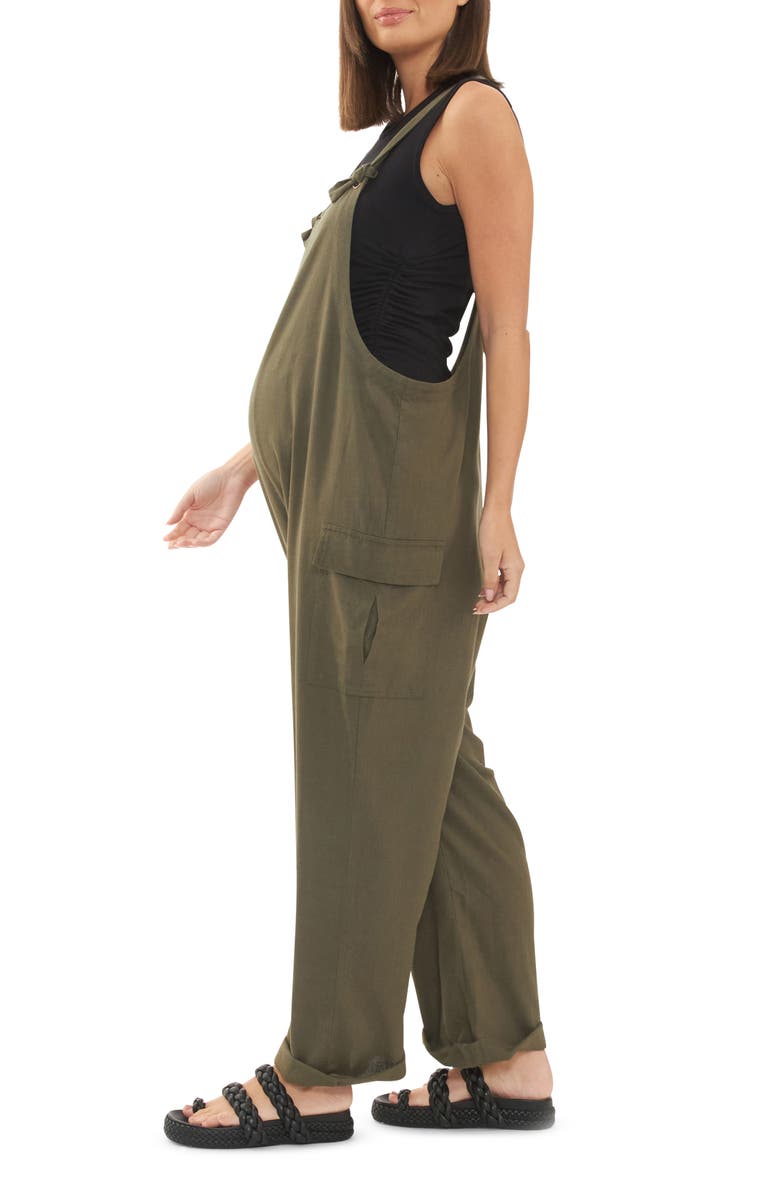 Ripe Maternity Cargo Pocket Maternity Jumpsuit, Alternate, color, 