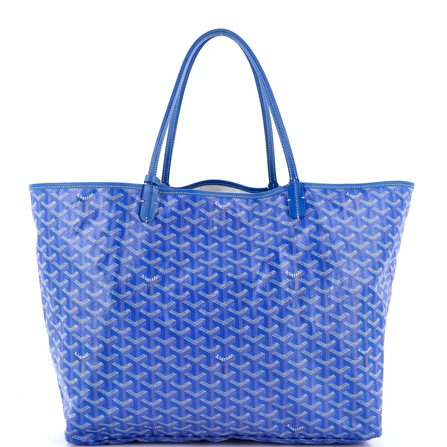 Pre-Owned Goyard Saint Louis Tote Coated Canvas GM, Main, color, Blue