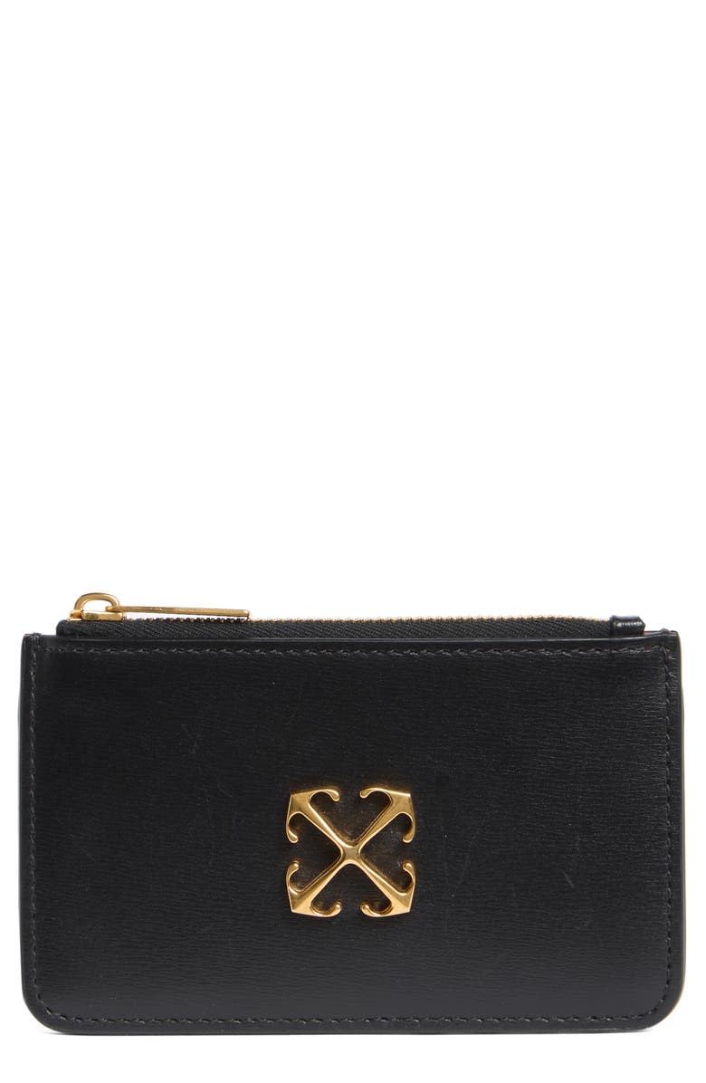 Off-White Jitney Zipped Leather Card Case, Main, color,