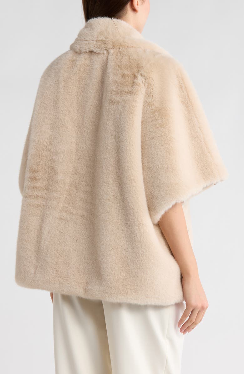 La Fiorentina Faux Fur Cape, Alternate, color, Beige