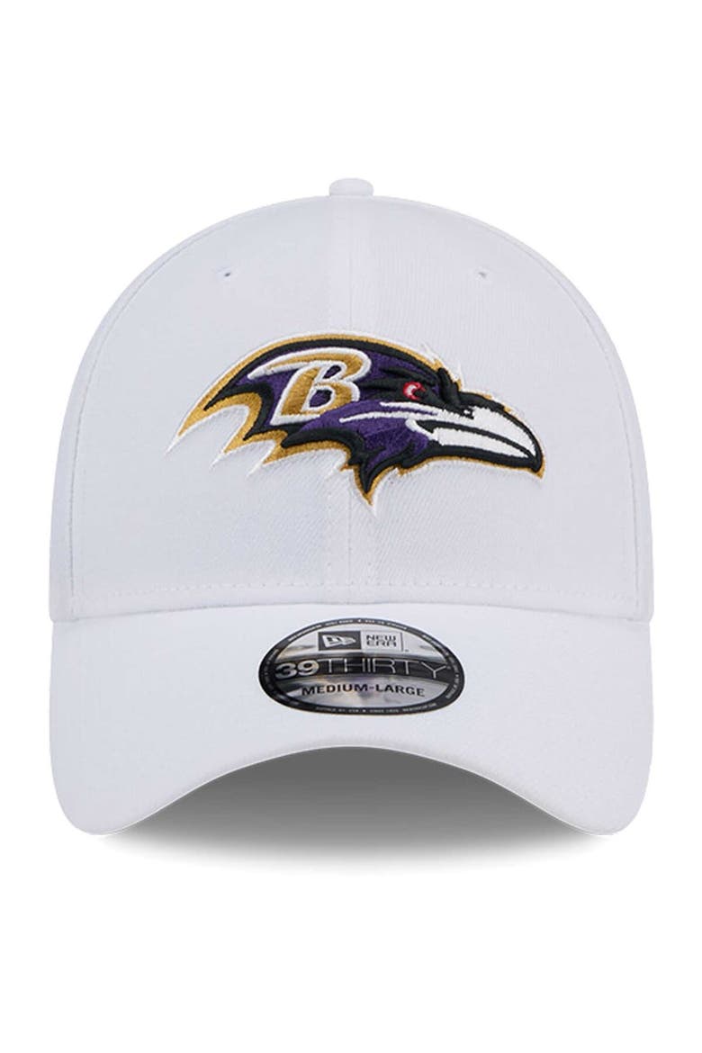 Men's New Era White Baltimore Ravens Main 39THIRTY Flex Hat, Alternate, color, White